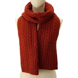 NWT Frye Women's Cable Knit Scarf - Color Brick Red - MSRP $78
